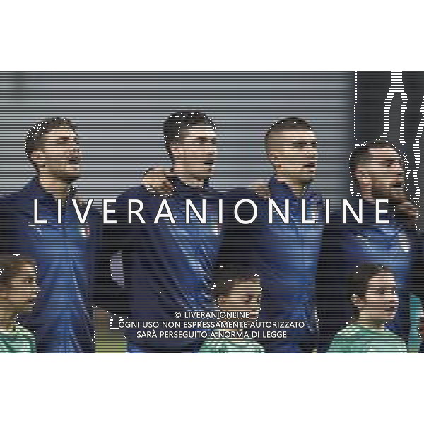 UEFA - Campionato Europeo Under 21 Italia 2019 gruppo A 22/06/2019 Belgio - Italia nella foto: Locatelli Manuel (Italia) Bastoni Alessandro (Italia) Mancini Gianluca (Italia) Calabresi Arturo (Italia) ©Claudio Zamagni/Agenzia Aldo Liverani Locatelli Manuel (Italia) Bastoni Alessandro (Italia) Mancini Gianluca (Italia) Calabresi Arturo (Italia) during UEFA Championship Under 21 Italy 2019 group A match between Belgium and Italy at Reggio-Emilia Mapei Stadium on June 22 2019. photo credit by Claudio Zamagni/Aldo Liverani Photo Agency