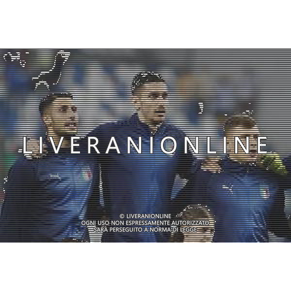 UEFA - Campionato Europeo Under 21 Italia 2019 gruppo A 22/06/2019 Belgio - Italia nella foto: Mandragora Rolando (Italia) Meret Alex (Italia) Barella Nicolo’ (Italia) ©Claudio Zamagni/Agenzia Aldo Liverani Mandragora Rolando (Italia) Meret Alex (Italia) Barella Nicolo’ (Italia) during UEFA Championship Under 21 Italy 2019 group A match between Belgium and Italy at Reggio-Emilia Mapei Stadium on June 22 2019. photo credit by Claudio Zamagni/Aldo Liverani Photo Agency