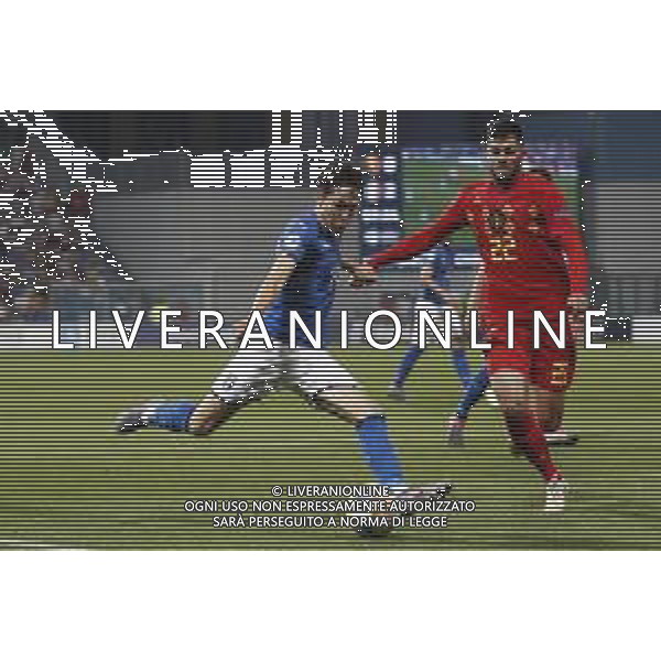 UEFA - Campionato Europeo Under 21 Italia 2019 gruppo A 22/06/2019 Belgio - Italia nella foto: Chiesa Federico (Italia) Elias Cobbaut of Belgium ©Claudio Zamagni/Agenzia Aldo Liverani Chiesa Federico (Italia) Elias Cobbaut of Belgium during UEFA Championship Under 21 Italy 2019 group A match between Belgium and Italy at Reggio-Emilia Mapei Stadium on June 22 2019. photo credit by Claudio Zamagni/Aldo Liverani Photo Agency