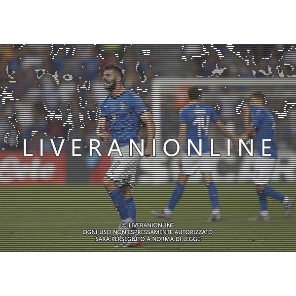 UEFA - Campionato Europeo Under 21 Italia 2019 gruppo A 22/06/2019 Belgio - Italia nella foto: Esultanza Cutrone Patrik (Italia) ©Claudio Zamagni/Agenzia Aldo Liverani Cutrone Patrik (Italia) celebrates after scoring a goal during UEFA Championship Under 21 Italy 2019 group A match between Belgium and Italy at Reggio-Emilia Mapei Stadium on June 22 2019. photo credit by Claudio Zamagni/Aldo Liverani Photo Agency