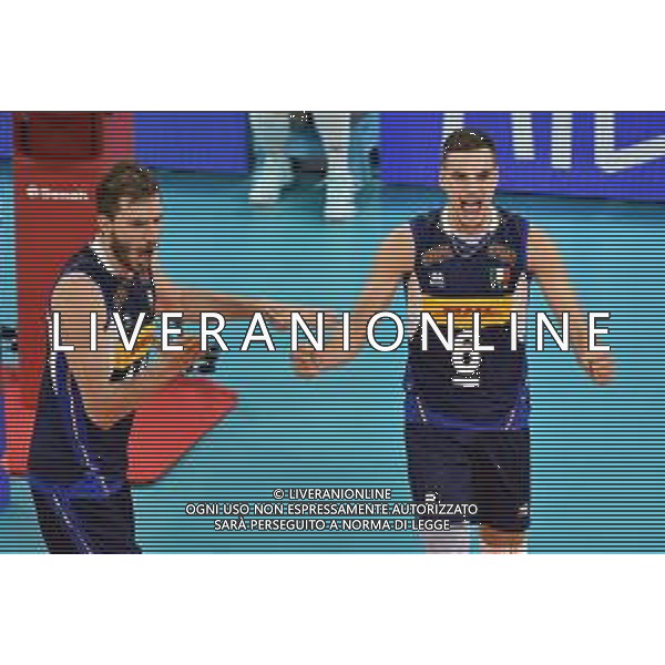 Milano 23-06-2019 Palalido Volleyball Nations League - girone 14 day 3 Italia vs Polonia nella foto Matteo Piano (Italia) SX e Simone Giannelli (Italia) DX foto Roberto Garavaglia - ag. Aldo Liverani sas
