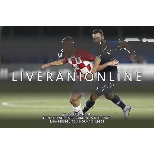UEFA - Campionato Europeo Under 21 Italia 2019 gruppo C 21/06/2019 Francia - Croazia nella foto: Nikola Vlasic (Croatia U21) Tousart Lucas(France) ©Claudio Zamagni/Agenzia Aldo Liverani Nikola Vlasic (Croatia U21) Tousart Lucas(France) during UEFA Championship Under 21 Italy 2019 group C match between France and Croatia at San Marino Olympic Stadium on June 21 2019. photo credit by Claudio Zamagni/Aldo Liverani Photo Agency