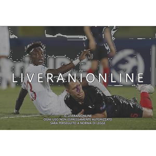 UEFA - Campionato Europeo Under 21 Italia 2019 gruppo C 24/06/2019 Croazia - Inghilterra nella foto: Abraham Tammy(England) Katic Nikola (Croatia U21) ©Claudio Zamagni/Agenzia Aldo Liverani Abraham Tammy(England) Katic Nikola (Croatia U21) during UEFA Championship Under 21 Italy 2019 group C match between Croatia and England at San Marino Olympic Stadium on June 24 2019. photo credit by Claudio Zamagni/Aldo Liverani Photo Agency
