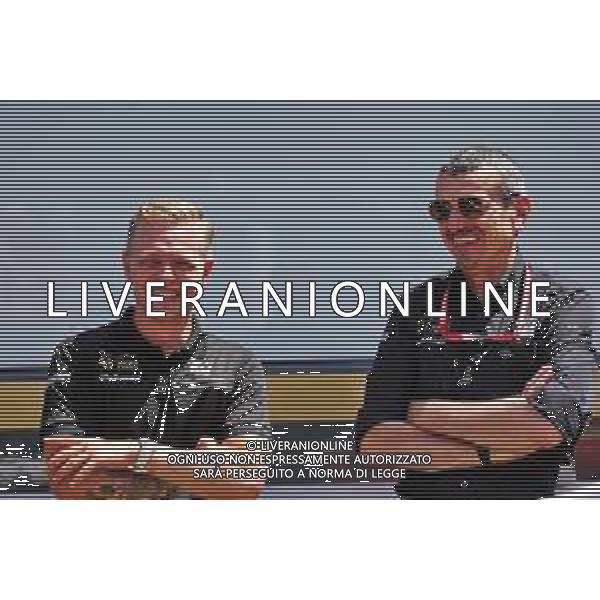 (L to R): Kevin Magnussen (DEN) Haas F1 Team with Guenther Steiner (ITA) Haas F1 Team Prinicipal. 27.06.2019. Formula 1 World Championship, Rd 9, Austrian Grand Prix, Spielberg, Austria, Preparation Day. AG ALDO LIVERANI SAS-ONLY ITALY
