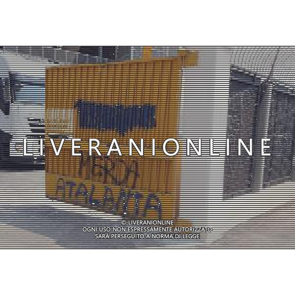 scritte sul cancello dello stadio appena verniciato.Brescia 26 giugno 2019. Ph Fotolive Fabrizio Cattina/ AGENZIA ALDO LIVERANI SAS - Ristrutturazione e riqualificazione dello Stadio Rigamonti di Brescia