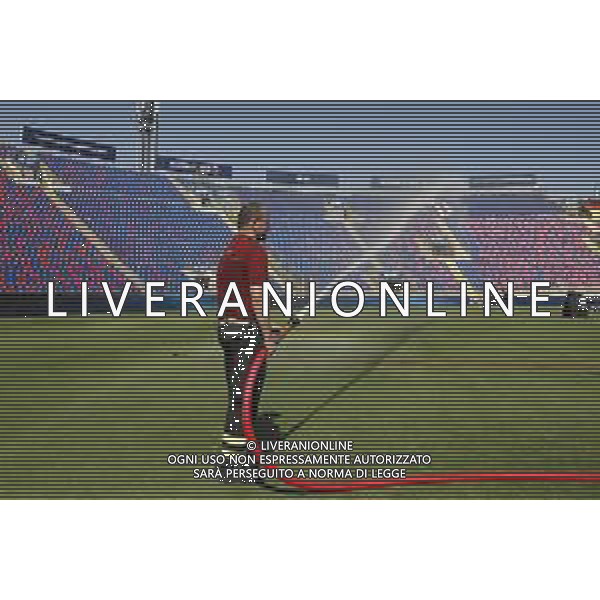 UEFA - Campionato Europeo Under 21 Italia 2019 27/06/2019 Semifinale Germania - Romania. nella foto: vigile del fuoco con gli idranti per bagnare il campo all\'interno dello stadio prima della partita ©Claudio Zamagni/Agenzia Aldo Liverani fireman during semifinal UEFA Championship Under 21 Italy 2019 match between Germany and Romania at Renato Dall\'Ara Stadium on June 27 2019. photo credit by Claudio Zamagni/Aldo Liverani Photo Agency/ AGENZIA ALDO LIVERANI SAS