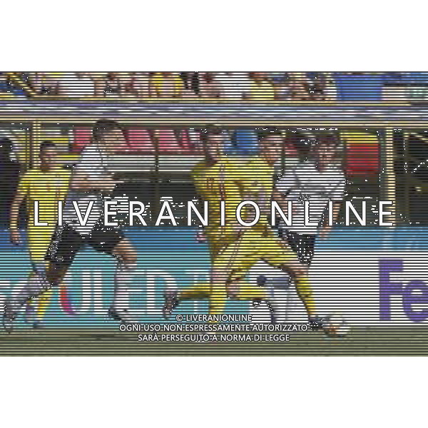UEFA - Campionato Europeo Under 21 Italia 2019 27/06/2019 Semifinale Germania - Romania. nella foto: Man Dennis (Romania) Cicaldau Alexandru (Romania) ©Claudio Zamagni/Agenzia Aldo Liverani Man Dennis (Romania) Cicaldau Alexandru (Romania) during semifinal UEFA Championship Under 21 Italy 2019 match between Germany and Romania at Renato Dall\'Ara Stadium on June 27 2019. photo credit by Claudio Zamagni/Aldo Liverani Photo Agency/ AGENZIA ALDO LIVERANI SAS