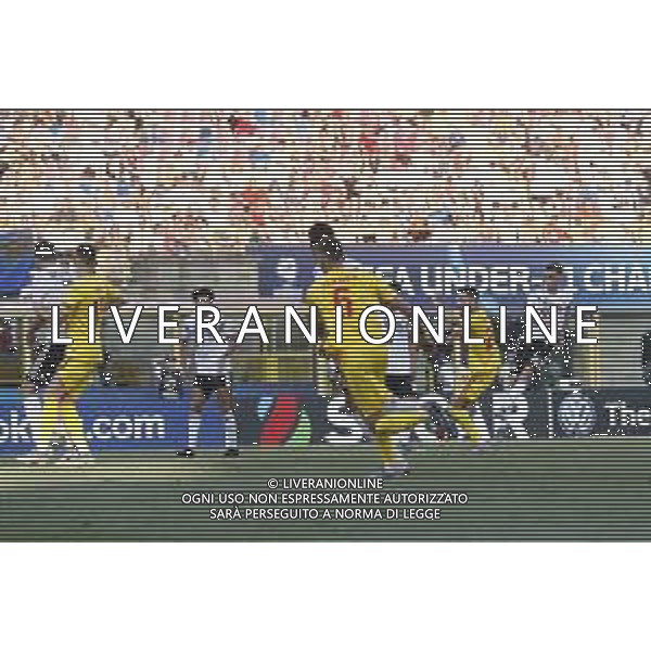 UEFA - Campionato Europeo Under 21 Italia 2019 27/06/2019 Semifinale Germania - Romania. nella foto: il gol di Waldschmidt Luca (Germany) ©Claudio Zamagni/Agenzia Aldo Liverani goal Waldschmidt Luca (Germany) during semifinal UEFA Championship Under 21 Italy 2019 match between Germany and Romania at Renato Dall\'Ara Stadium on June 27 2019. photo credit by Claudio Zamagni/Aldo Liverani Photo Agency/ AGENZIA ALDO LIVERANI SAS