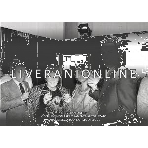 1981 MILANO-PRESENTAZIONE DEL NUOVO CANALE TELEVISIVO RETEQUATTRO NELLA FOTO DANIELE PIOMBI E WILMA DE ANGELI AG ALDO LIVERANI SAS