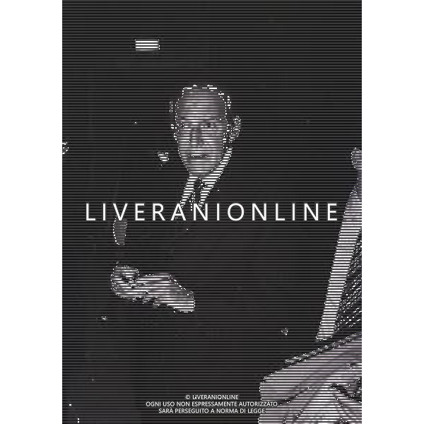 1981 MILANO-PRESENTAZIONE DEL NUOVO CANALE TELEVISIVO RETEQUATTRO NELLA FOTO LEOPOLDO PIRELLI AG ALDO LIVERANI SAS