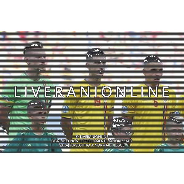 UEFA - Campionato Europeo Under 21 Italia 2019 27/06/2019 Semifinale Germania - Romania. nella foto: Radu Ionut (Romania) Ivan Andrei (Romania) Manea Cristian (Romania) ©Claudio Zamagni/Agenzia Aldo Liverani Radu Ionut (Romania) Ivan Andrei (Romania) Manea Cristian (Romania) during semifinal UEFA Championship Under 21 Italy 2019 match between Germany and Romania at Renato Dall\'Ara Stadium on June 27 2019. photo credit by Claudio Zamagni/Aldo Liverani Photo Agency