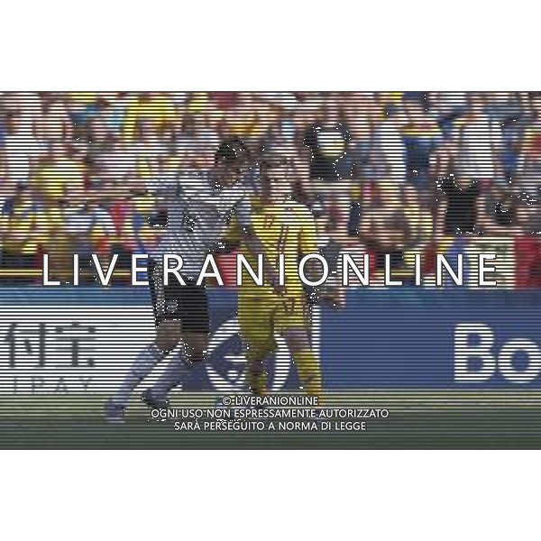 UEFA - Campionato Europeo Under 21 Italia 2019 27/06/2019 Semifinale Germania - Romania. nella foto: Neuhaus Florian (Germany) Cicaldau Alexandru (Romania) ©Claudio Zamagni/Agenzia Aldo Liverani Neuhaus Florian (Germany) Cicaldau Alexandru (Romania) during semifinal UEFA Championship Under 21 Italy 2019 match between Germany and Romania at Renato Dall\'Ara Stadium on June 27 2019. photo credit by Claudio Zamagni/Aldo Liverani Photo Agency