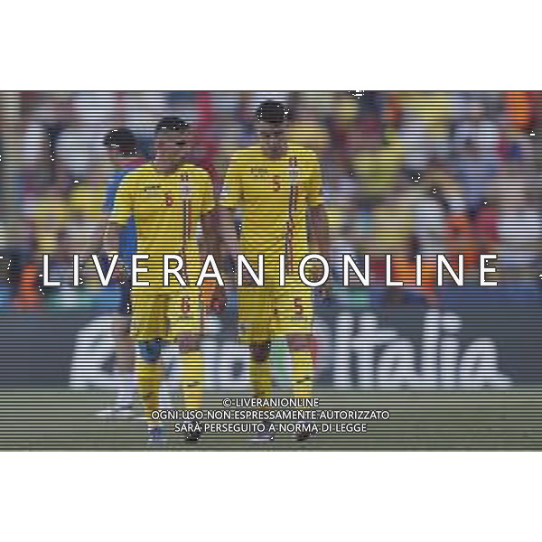 UEFA - Campionato Europeo Under 21 Italia 2019 27/06/2019 Semifinale Germania - Romania. nella foto: Manea Cristian (Romania) Nedelcearu Ionut (Romania) ©Claudio Zamagni/Agenzia Aldo Liverani Manea Cristian (Romania) Nedelcearu Ionut (Romania) during semifinal UEFA Championship Under 21 Italy 2019 match between Germany and Romania at Renato Dall\'Ara Stadium on June 27 2019. photo credit by Claudio Zamagni/Aldo Liverani Photo Agency