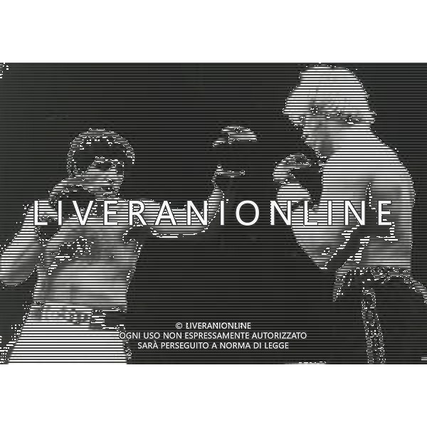 RETROSPETTIVA FRANCESCO DAMIANI PUGILE 1986 NELLA FOTO FRANCESCO DAMIANI CONTRO CRABTREE AG ALDO LIVERANI SAS