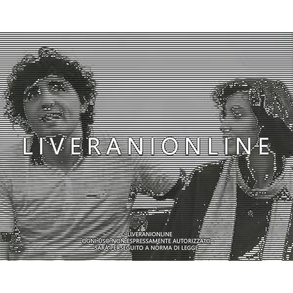 RETROSPETTIVA FRANCESCO DAMIANI PUGILE 1984 NELLA FOTO FRANCESCO DAMIANI CON LA FIDANZATA CLAUDIA GUARISE AG ALDO LIVERANI SAS