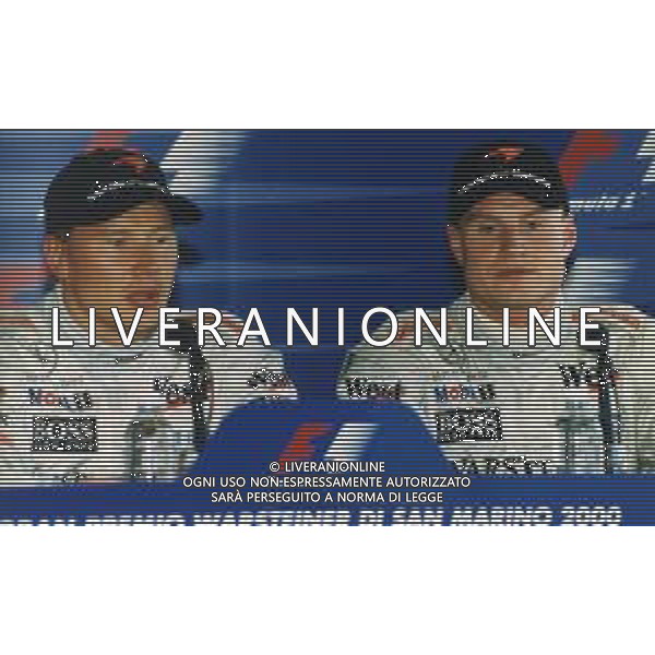 RETROSPETTIVA MIKA HAKKINEN PILOTA F1-2000 NELLA FOTO MIKA HAKKINEN CON DAVID COULTHARD AG ALDO LIVERANI SAS 