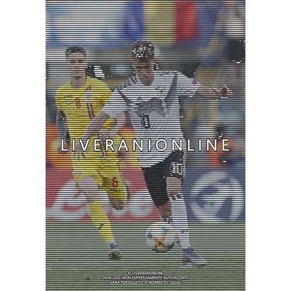 UEFA - Campionato Europeo Under 21 Italia 2019 27/06/2019 Semifinale Germania - Romania. nella foto: Waldschmidt Luca (Germany) Man Dennis (Romania) ©Claudio Zamagni/Agenzia Aldo Liverani Waldschmidt Luca (Germany) Man Dennis (Romania) during semifinal UEFA Championship Under 21 Italy 2019 match between Germany and Romania at Renato Dall\'Ara Stadium on June 27 2019. photo credit by Claudio Zamagni/Aldo Liverani Photo Agency