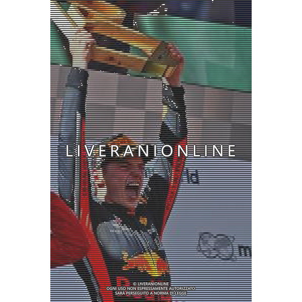 Race winner Max Verstappen (NLD) Red Bull Racing celebrates on the podium. 30.06.2019 Formula 1 World Championship, Rd 9, Austrian Grand Prix, Spielberg, Austria, Race Day. / AGENZIA ALDO LIVERANI SAS - ITALY ONLY EDITORIAL USE ONLY