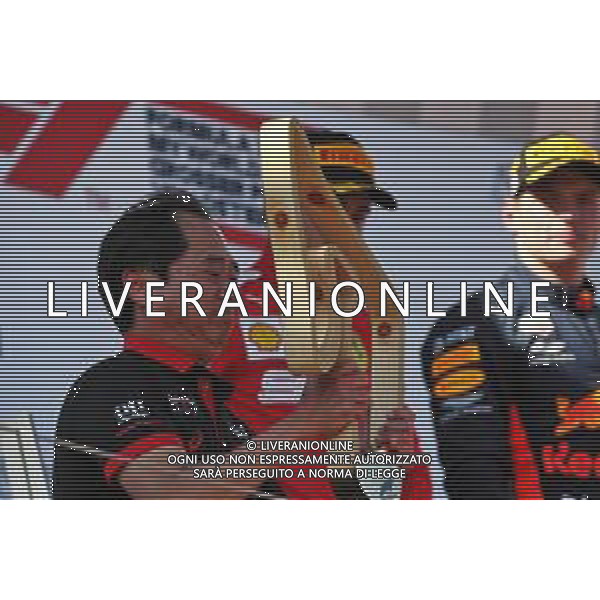 Toyoharu Tanabe (JPN) Honda Racing F1 Technical Director celebrates on the podium. 30.06.2019 Formula 1 World Championship, Rd 9, Austrian Grand Prix, Spielberg, Austria, Race Day. AG ALDO LIVERANI SAS-ONLY ITALY