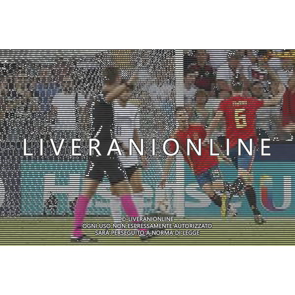 UEFA - Campionato Europeo Under 21 Italia 2019. 30/06/2019 Finale Spagna - Germania nella foto: Esultanza Dani Olmo (spagna) ©Claudio Zamagni/Agenzia Aldo Liverani Dani Olmo (spagna) celebrates after scoring a goal during UEFA Championship Under 21 Italy 2019 final match between Spain and Germany at Dacia Arena Stadium on June 30 2019. photo credit by Claudio Zamagni/Aldo Liverani Photo Agency