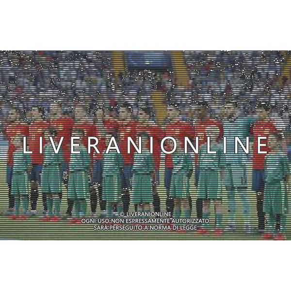 UEFA - Campionato Europeo Under 21 Italia 2019. 30/06/2019 Finale Spagna - Germania nella foto: la formazione della spagna ©Claudio Zamagni/Agenzia Aldo Liverani line up of spain during UEFA Championship Under 21 Italy 2019 final match between Spain and Germany at Dacia Arena Stadium on June 30 2019. photo credit by Claudio Zamagni/Aldo Liverani Photo Agency