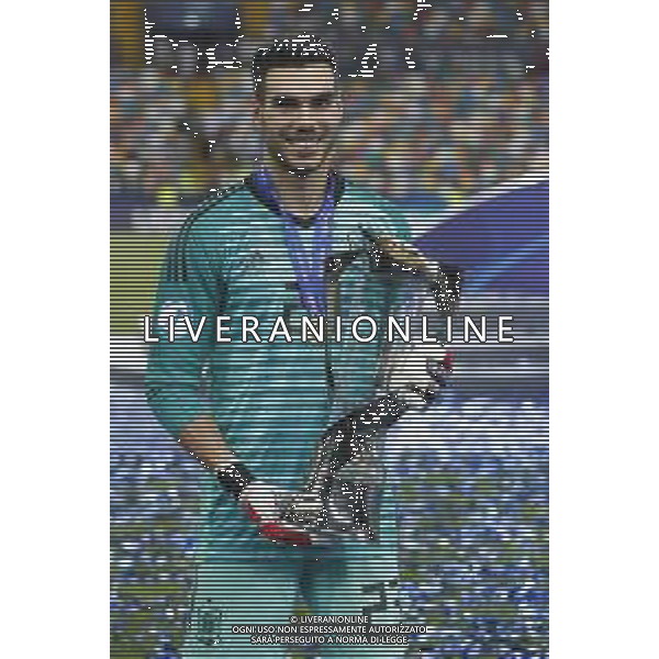 UEFA - Campionato Europeo Under 21 Italia 2019. 30/06/2019 Finale Spagna - Germania nella foto: Esultanza fiale Daniel Martin(spagna) con la coppa ©Claudio Zamagni/Agenzia Aldo Liverani final exultation of Daniel Martin(spagna) with the trophy during UEFA Championship Under 21 Italy 2019 final match between Spain and Germany at Dacia Arena Stadium on June 30 2019. photo credit by Claudio Zamagni/Aldo Liverani Photo Agency
