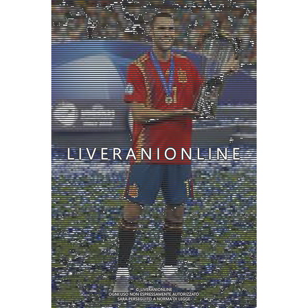 UEFA - Campionato Europeo Under 21 Italia 2019. 30/06/2019 Finale Spagna - Germania nella foto: Esultanza finale Pedraza Alfonso (spagna) con la coppa ©Claudio Zamagni/Agenzia Aldo Liverani final exultation of Pedraza Alfonso (spagna) with the trophy during UEFA Championship Under 21 Italy 2019 final match between Spain and Germany at Dacia Arena Stadium on June 30 2019. photo credit by Claudio Zamagni/Aldo Liverani Photo Agency