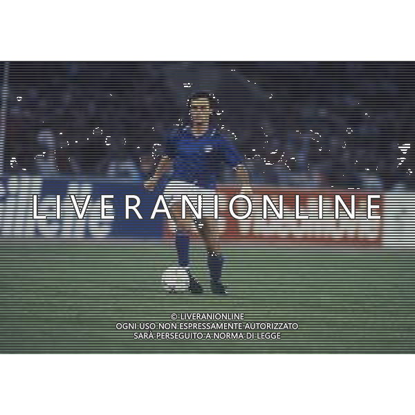 RETROSPETTIVA GIUSEPPE GIANNINI CALCIATORE NELLA FOTO GIUSEPPE GIANNINI CON LA MAGLIA DELLA NAZIONALE ITALIANA AG ALDO LIVERANI SAS