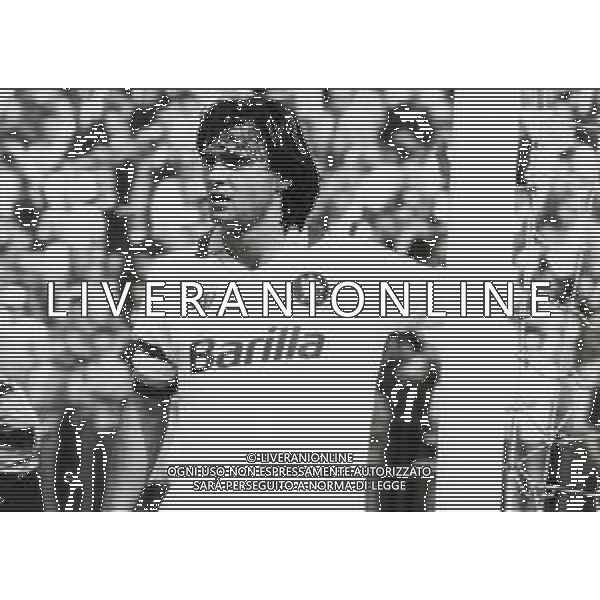 RETROSPETTIVA GIUSEPPE GIANNINI CALCIATORE NELLA FOTO GIUSEPPE GIANNINI CON LA MAGLIA DELLA ROMA CALCIO AG ALDO LIVERANI SAS