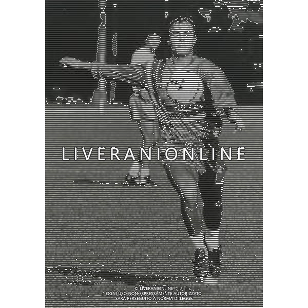 RETROSPETTIVA GIUSEPPE GIANNINI CALCIATORE NELLA FOTO GIUSEPPE GIANNINI CON LA MAGLIA DELLA NAZIONALE ITALIANA AG ALDO LIVERANI SAS