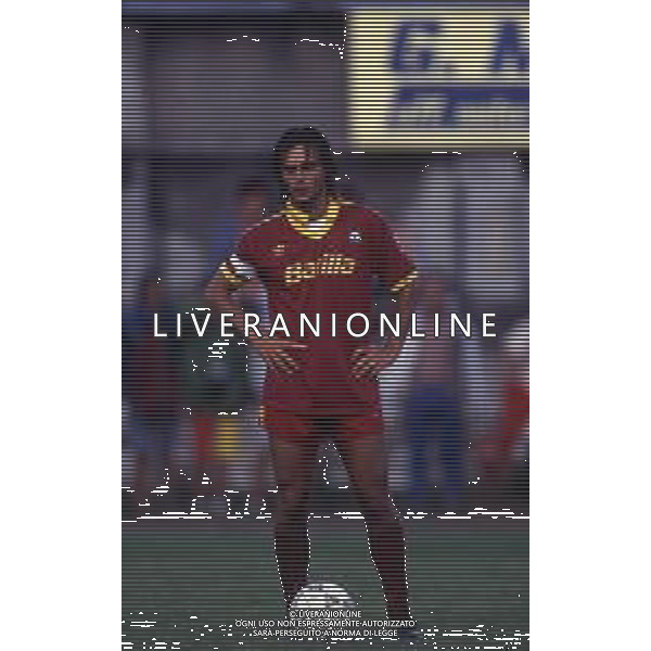 RETROSPETTIVA GIUSEPPE GIANNINI CALCIATORE NELLA FOTO GIUSEPPE GIANNINI CON LA MAGLIA DELLA ROMA CALCIO AG ALDO LIVERANI SAS