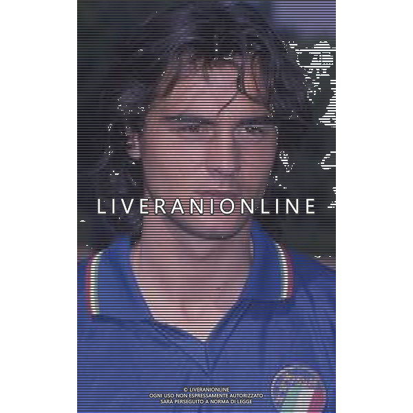 RETROSPETTIVA GIUSEPPE GIANNINI CALCIATORE NELLA FOTO GIUSEPPE GIANNINI CON LA MAGLIA DELLA NAZIONALE ITALIANA AG ALDO LIVERANI SAS
