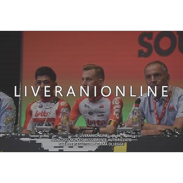 04-07-2019 Conferenze Stampa Vigilia 2 Tour De France 2019; 2019, Lotto - Soudal; Ewan, Caleb; Wellens, Tim; Sergeant, Marc; Bruxelles Expo; ©SIROTTI / AGENZIA ALDO LIVERANI SAS