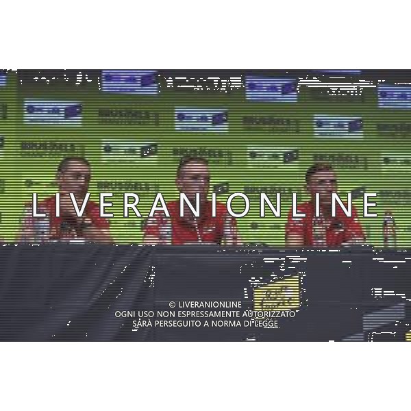 05-07-2019 Conferenze Stampa Vigilia 3 Tour De France 2019; 2019, Bahrain - Merida; Nibali, Vincenzo; Dennis, Rohan; Teuns, Dylan; Bruxelles Expo; © SIROTTI / AGENZIA ALDO LIVERANI SAS