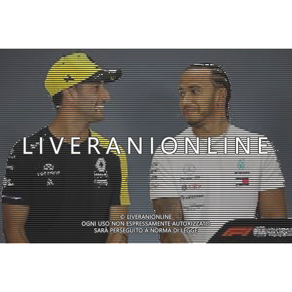 Daniel Ricciardo (AUS), Renault F1 Team and Lewis Hamilton (GBR), Mercedes AMG F1 11.07.2019. Formula 1 World Championship, Rd 10, British Grand Prix, Silverstone, England, Preparation Day. / AGENZIA ALDO LIVERANI SAS - ITALY ONLY EDITORIAL USE ONLY