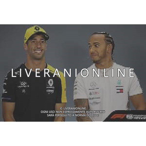 Daniel Ricciardo (AUS), Renault F1 Team and Lewis Hamilton (GBR), Mercedes AMG F1 11.07.2019. Formula 1 World Championship, Rd 10, British Grand Prix, Silverstone, England, Preparation Day. / AGENZIA ALDO LIVERANI SAS - ITALY ONLY EDITORIAL USE ONLY