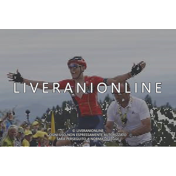 11-07-2019 Tour De France; Tappa 06 Mulhouse - La Planche Des Belles Filles; 2019, Bahrain - Merida; Teuns, Dylan; Boury, Stephane; La Planche Des Belles Filles; ©SIROTTI / AGENZIA ALDO LIVERANI SAS