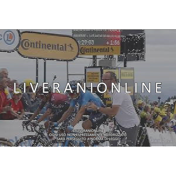 11-07-2019 Tour De France; Tappa 06 Mulhouse - La Planche Des Belles Filles; 2019, Movistar; Landa Meana, Mikel; Boury, Stephane; La Planche Des Belles Filles; ©SIROTTI / AGENZIA ALDO LIVERANI SAS