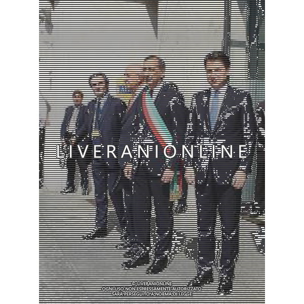 Milano ( MI ) 12/07/2019 Centenario della nascita dell\'ABI Nella foto: Attilio Fontana, Presidente della Lombardia, Giuseppe Sala, Sindaco di Milano e Giuseppe Conte, Presidente del Consiglio dei Ministri PH Lauro Montagnini / AGENZIA ALDO LIVERANI SAS