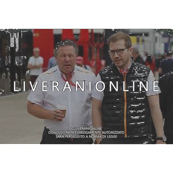 (L to R): Zak Brown (USA) McLaren Executive Director with Andreas Seidl, McLaren Managing Director. 13.07.2019. Formula 1 World Championship, Rd 10, British Grand Prix, Silverstone, England, Qualifying Day. / AGENZIA ALDO LIVERANI SAS - ITALY ONLY EDITORIAL USE ONLY