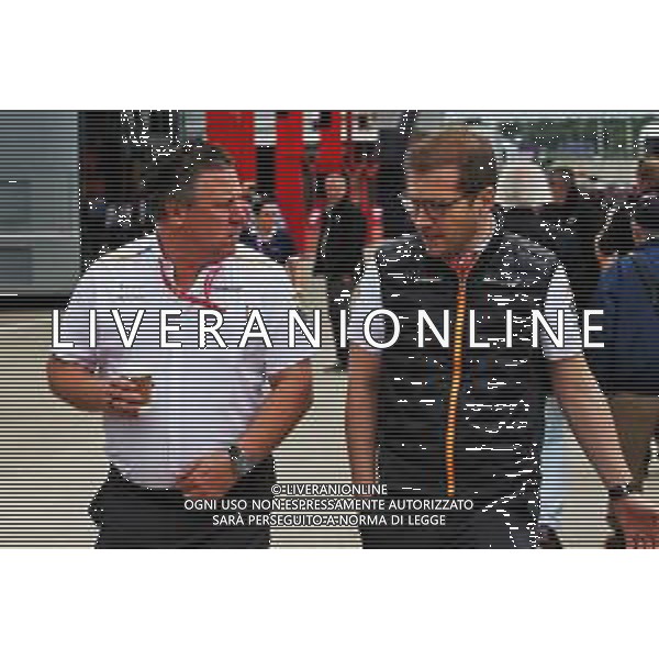 (L to R): Zak Brown (USA) McLaren Executive Director with Andreas Seidl, McLaren Managing Director. 13.07.2019. Formula 1 World Championship, Rd 10, British Grand Prix, Silverstone, England, Qualifying Day. / AGENZIA ALDO LIVERANI SAS - ITALY ONLY EDITORIAL USE ONLY