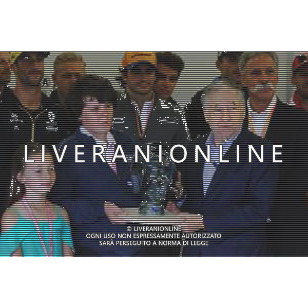 Jean Todt (FRA) FIA President with Justin and Charlotte Whiting (GBR). 14.07.2019. Formula 1 World Championship, Rd 10, British Grand Prix, Silverstone, England, Race Day. / AGENZIA ALDO LIVERANI SAS - ITALY ONLY EDITORIAL USE ONLY
