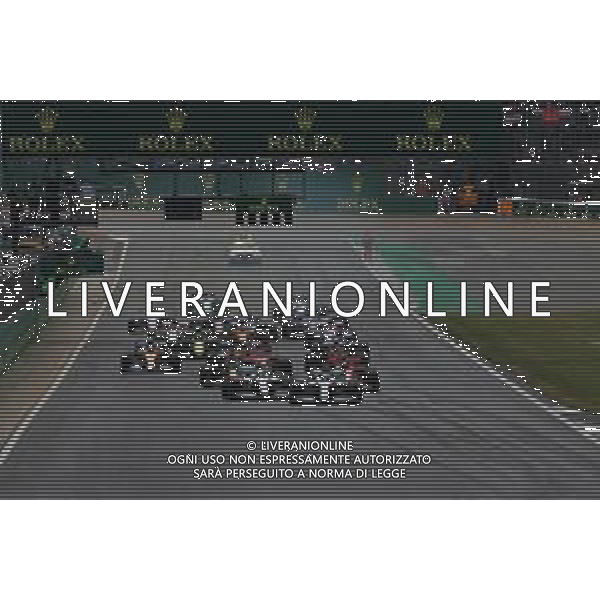 Start of the race, Valtteri Bottas (FIN), Mercedes AMG F1 and Lewis Hamilton (GBR), Mercedes AMG F1 14.07.2019. Formula 1 World Championship, Rd 10, British Grand Prix, Silverstone, England, Race Day. / AGENZIA ALDO LIVERANI SAS - ITALY ONLY EDITORIAL USE ONLY