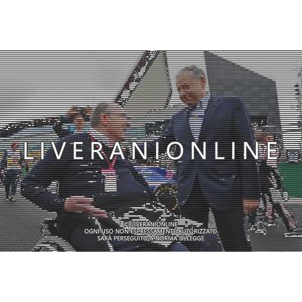 Frank Williams (GBR) Williams Team Owner with Jean Todt (FRA) FIA President on the grid. 14.07.2019. Formula 1 World Championship, Rd 10, British Grand Prix, Silverstone, England, Race Day. / AGENZIA ALDO LIVERANI SAS - ITALY ONLY EDITORIAL USE ONLY