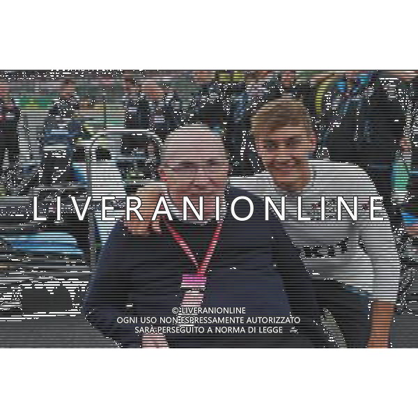 Frank Williams (GBR) Williams Team Owner with George Russell (GBR) Williams Racing on the grid. 14.07.2019. Formula 1 World Championship, Rd 10, British Grand Prix, Silverstone, England, Race Day. / AGENZIA ALDO LIVERANI SAS - ITALY ONLY EDITORIAL USE ONLY