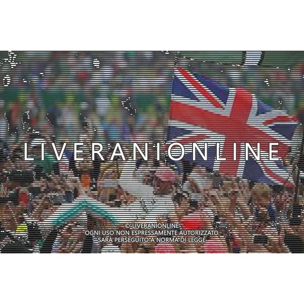 1st place Lewis Hamilton (GBR) Mercedes AMG F1 W10 crowd surfing. 14.07.2019. Formula 1 World Championship, Rd 10, British Grand Prix, Silverstone, England, Race Day. / AGENZIA ALDO LIVERANI SAS - ITALY ONLY EDITORIAL USE ONLY