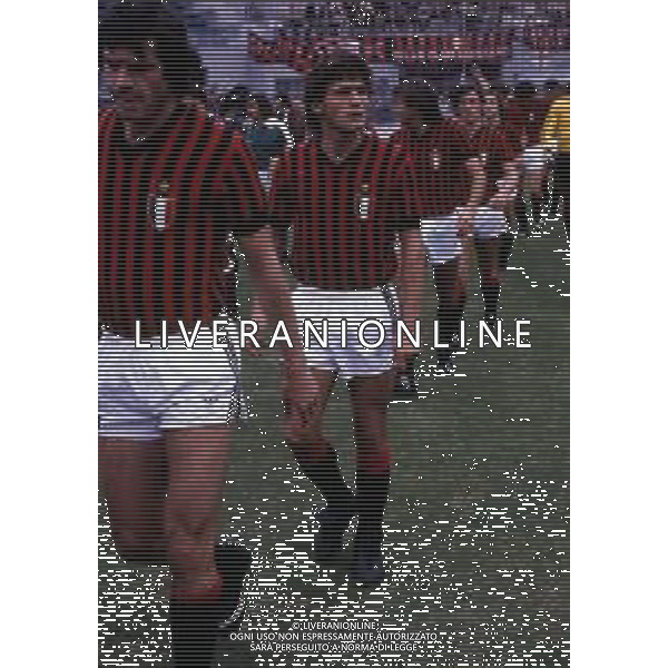 RETROSPETTIVA WALTER NOVELLINO CALCIATORE E ALLENATORE NELLA FOTO WALTER NOVELLINO CON LA MAGLIA DEL MILAN CALCIO AG ALDO LIVERANI SAS