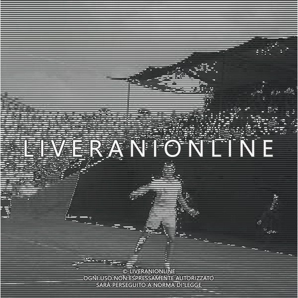 RETROSPETTIVA NICOLA PIETRANGELI TENNISTA NELLA FOTO NICOLA PIETRANGELI ANNI 1950-60 CON IL TENNISTA ORLANDO SIROLA AG ALDO LIVERANI SAS 