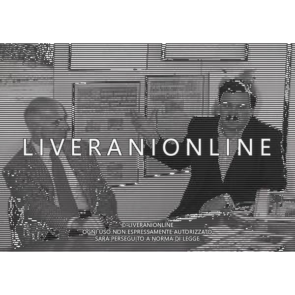 1994 MILANO REDAZIONE DELLA GAZZETTA DELLO SPORT INCONTRO CON JULIO VELASCO ARRIGO SACCHI E RATKO RUDIC NELLA FOTO ARRIGO SACCHI E RATKO RUDIC AG ALDO LIVERANI SAS