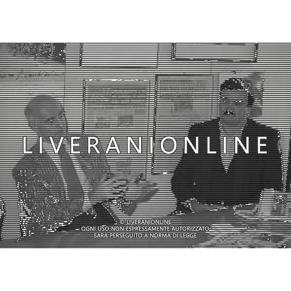 1994 MILANO REDAZIONE DELLA GAZZETTA DELLO SPORT INCONTRO CON JULIO VELASCO ARRIGO SACCHI E RATKO RUDIC NELLA FOTO ARRIGO SACCHI E RATKO RUDIC AG ALDO LIVERANI SAS